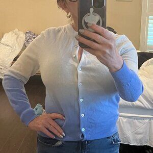cashmere cardigan women medium tie dye blue ocean bloggers favorite